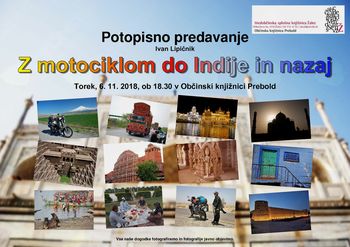 Z motociklom do Indije in nazaj - predaval bo domačin Ivan Lipičnik
