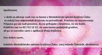 Obvestilo Medobčinske splošne knjižnice Žalec