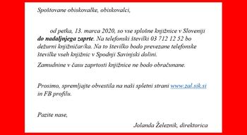 Zaprtje splošnih knjižnic