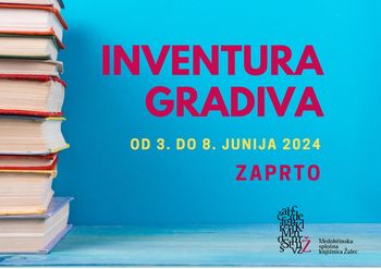 Inventura gradiva Medobčinska splošna knjižnica Žalec