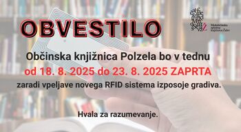 Obvestilo Občinske knjižnice Polzela