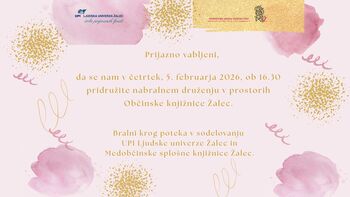 Študijsko-bralni klub v sodelovanju Medobčinske splošne knjižnice Žalec in UPI Ljudske univerze Žalec