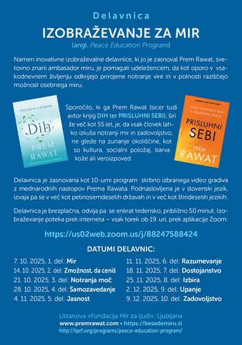 IZOBRAŽEVANJE ZA MIR: Razumevanje, brezplačna video prireditev