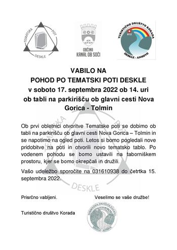 Ogled Tematske poti Deskle