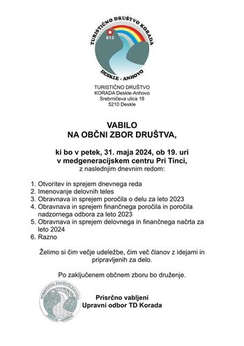 Občni zbor društva 2024
