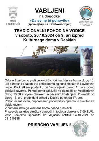 Tradicionalni pohod na Vodice v soboto, 9. 11. 2024
