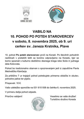 10. POHOD PO POTEH STAROVERCEV 10. POHOD PO POTEH STAROVERCEV