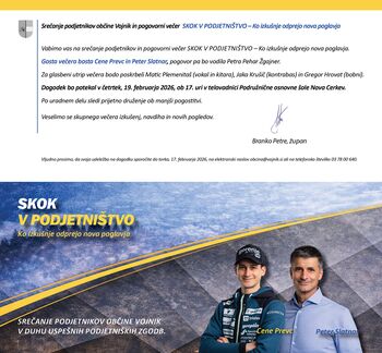 Srečanje podjetnikov občine Vojnik in pogovorni večer SKOK V PODJETNIŠTVO – Ko izkušnje odprejo nova poglavja