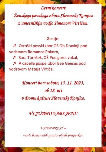 Letni koncert Ženskega pevskega zbora Slovenske Konjice
