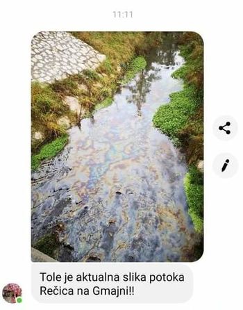 Onesnaženje potoka Rečica