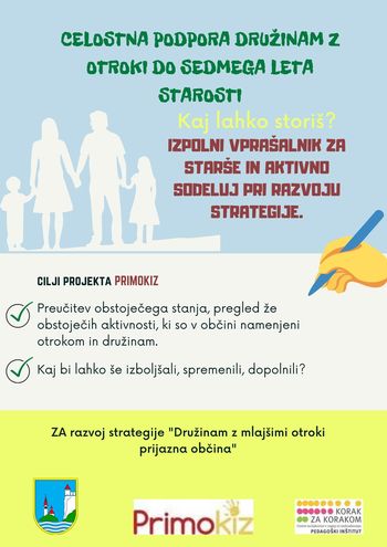 Projekt PRIMOKIZ - celostna podpora družinam z otroki do sedmega leta starosti