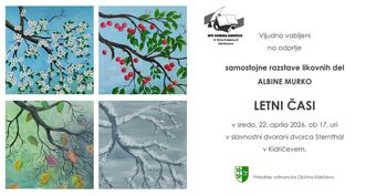 Vabilo na odprtje samostojne likovne razstave Albine Murko