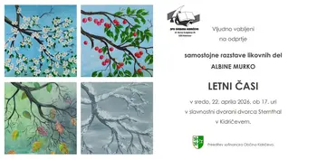 Vabilo na odprtje samostojne likovne razstave Albine Murko