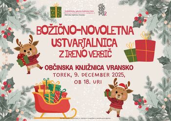 Božično-novoletna ustvarjalnica z Ireno Verbič v Občinski knjižnici Vransko