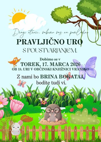 Pomladna pravljična ura s poustvarjanjem z Brino Bogataj