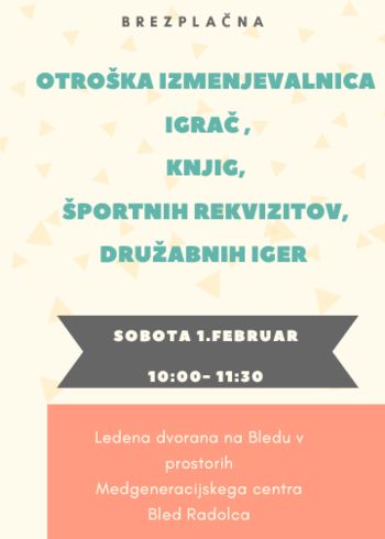 Otroška izmenjevalnica igrač, knjig, športnih rekvizitov, družabnih iger