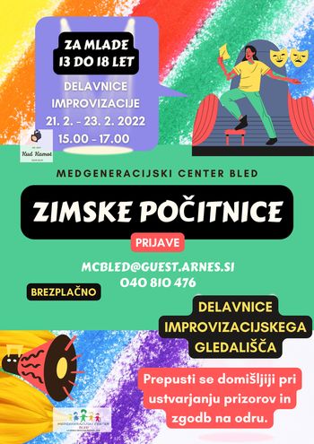 Zimske počitnice za mlade v Medgeneracijskem centru Bled