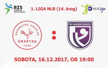 Rokometna tekma proti RK Maribor Branik (1. LIGA NLB - 14. krog)