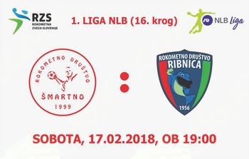 Rokometna tekma proti RD Riko Ribnica (1. LIGA NLB - 16. krog)
