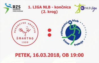 Rokometna tekma proti RK Trimo Trebnje (1. LIGA NLB - 2. krog končnice)