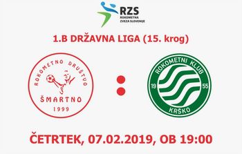 Rokometna tekma proti RK KRŠKO (1.B DRL - 15. krog)