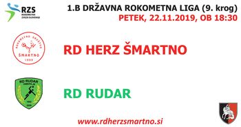 Rokometna tekma proti RD RUDAR (1.B DRL - 9. krog)