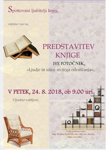 PREDSTAVITEV KNJIGE IVE POTOČNIK