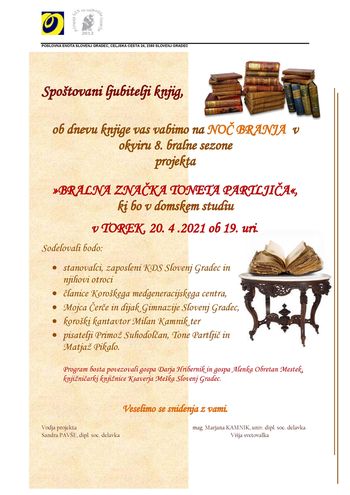 VABILO NA NOČ BRANJA