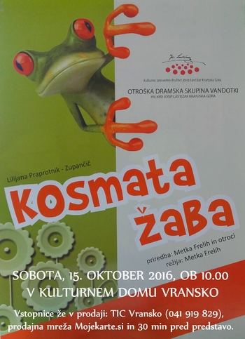 KOSMATA ŽABA (igrana predstava za otroke od 3. leta starosti)