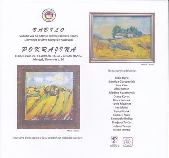 Odprtje likovne razstave članov Likovnega društva Mengeš z naslovom "POKRAJINA"