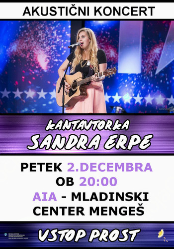 Akustični koncert: kantavtorka Sandra Erpe