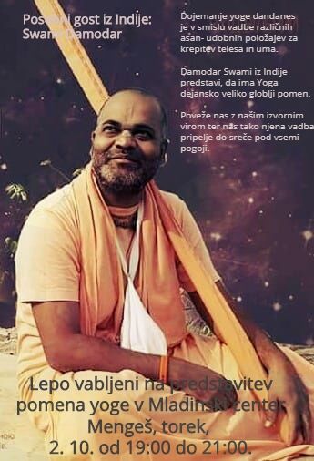 Izjemna priložnost srečanja: Swami Damodar v Sloveniji