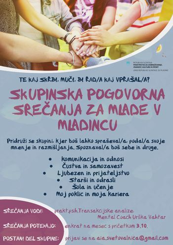 Skupinska pogovorna srečanja za mlade