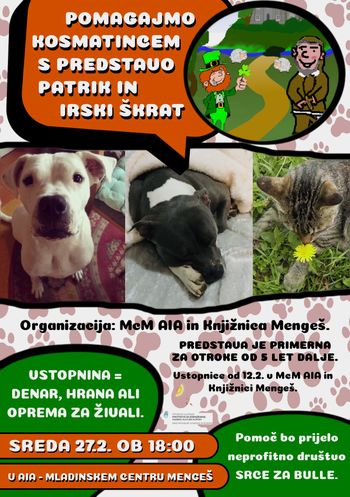 Pomagajmo kosmatincem s predstavo Patrik in irski škrat