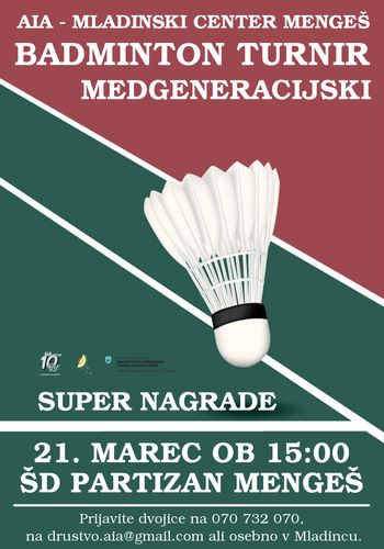 Badminton turnir/ODPOVEDANO