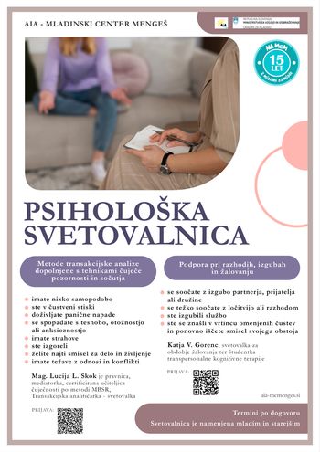 Nova psihološka svetovalnica v Mengšu – pomoč za mlade in odrasle