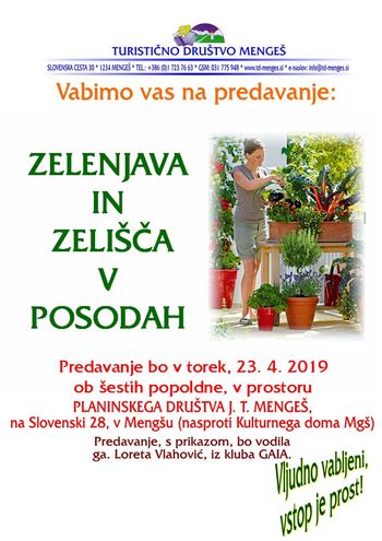 Predavanje o vzgoji zelenjave in zelišč v posodah