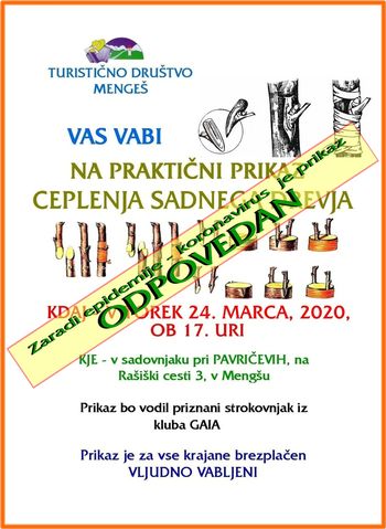 Prikaz ceplenja sadnega drevja