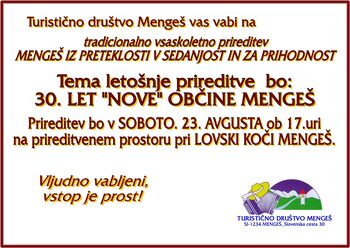 MENGEŠ IZ PRETEKLOSTI V SEDANJOST IN ZA PRIHODNOST