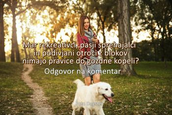 Mar pasji sprehajalci, rekreativci in podivjani otroci iz blokov nimajo pravice do gozdne kopeli?