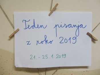 Teden pisanja z roko 2019 na Osnovni šoli Vransko-Tabor
