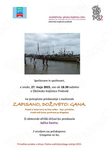 Potopisno predavanje Zapisano, doživeto: Gana