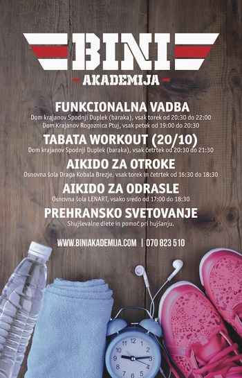 Pridružite se nam v vadbi moči,gibljivosti in vzdržljivosti