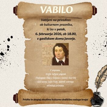 Prireditev ob kulturnem prazniku z Lojzetom Fliskom