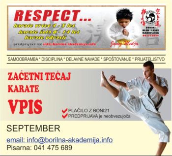 KARATE VADBA ZA OSNOVNOŠOLCE 