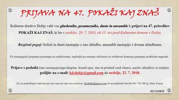 PRIJAVA NA 47. POKAŽI KAJ ZNAŠ