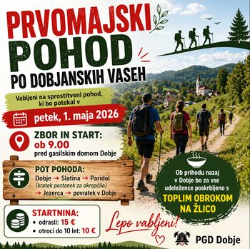 PRVOMAJSKI POHOD PO DOBJANSKIH VASEH
