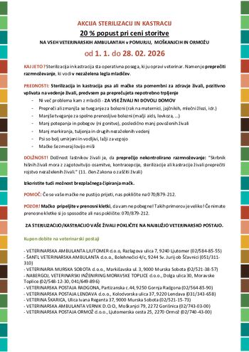 AKCIJA STERILIZACIJ IN KASTRACIJ AKCIJA STERILIZACIJ IN KASTRACIJ