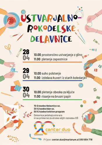VABILO NA USTVARJALNO-ROKODELSKE DELAVNICE 