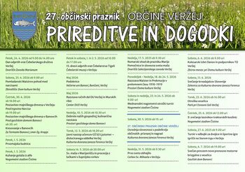 PRIREDITVE IN DOGODKI V OKVIRU OBČINSKEGA PRAZNIKA OBČINE VERŽEJ 